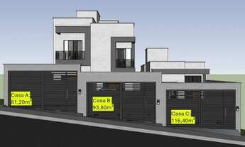 Imagem: Casa possuindo 2 e 3 quartos, sala, cozinha