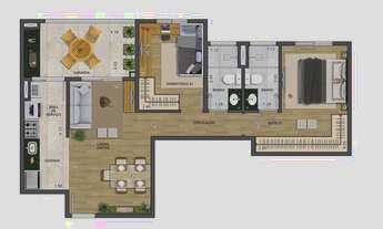 Imagem 5: Apartamento para venda com 60.8 metros quadrados com 2 quartos em Jardim Santa Adélia - Li