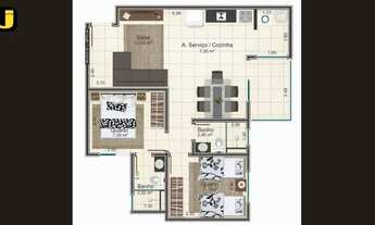 Imagem 7: Apartamentos com 2 quartos, sendo 1 suíte, sacada e elevador, gás canalizado, elevador, G