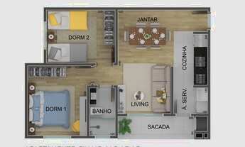 Imagem 7: Apartamento para venda com 62 metros quadrados com 2 quartos em Joáia - Tijucas - SC