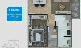 Imagem 5: APARTAMENTO COM 39.06 m² - MARACANÃ - PRAIA GRANDE SP