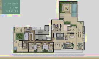 Imagem: Apartamento Giardino com 711 m² com estruturas