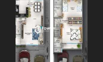 Imagem 4: Sobrado luxo não germinado de 102m2 de 2 quartos, suíte e sacada com área gourmet