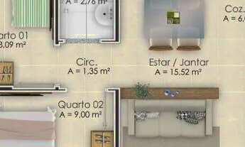 Imagem 6: Apartamento com 2 dormitórios à venda, 51 m² por R$ 215.000,00 - Vargem Grande - Pinhais/P