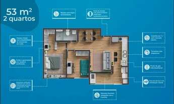 Imagem 3: Apartamento em condomínio Club - 53 metros quadrados - 2 Quartos Varanda Gourmet - PERFEIT