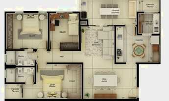 Imagem 5: Apartamento com 116m², 3 quartos, varanda gourmet e condomínio completo