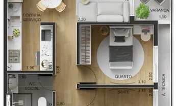 Imagem 4: Apartamento no Bessa próximo a praia com 2 quartos, sendo 1 suíte