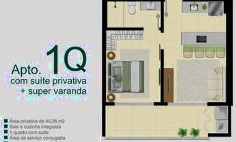 Imagem 2: Apartamento à venda com 1 quarto e 45m² por R$295 mil no Jardim América em Goiânia - GO