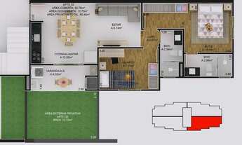Imagem 3: Apartamento com 2 dormitórios à venda, 68 m² por R$ 301.671,00 - Bom Retiro - Joinville/SC