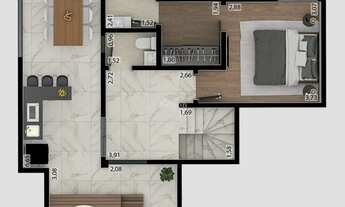 Imagem 4: Cobertura duplex com 3 quartos sendo 1 suíte com closet e varanda e 2 vagas de garagem a v