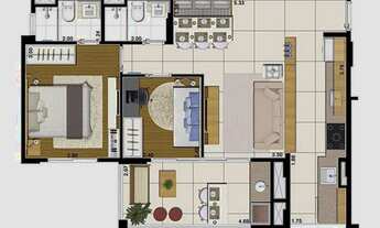 Imagem 2: Excelente apto na Barra Funda - Andar alto - Finamente decorado - Lazer total - 2 vagas de