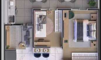 Imagem 3: Apartamento de 50.80m² com 02 dormitórios e área externa (garden)