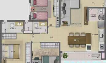 Imagem 2: Apartamento para venda possui 76 metros quadrados com 3 quartos em Setor Coimbra - Goiânia