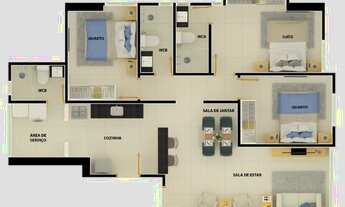 Imagem 5: Vista do Vale - Bairro dos Ipês - 68,60m² e 86,80m² - 02 ou 03 Qts - 01 ou 02 VG