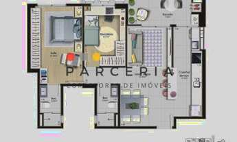 Imagem 3: Apartamento à venda com 2 dormitórios, sendo 1 suíte no Kobrasol - SJ