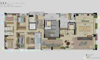 Imagem 2: Reserva Parque Areiao, setor Marista, Apt, 4 suites, 362m2, ao lado da PF, frente Pq Areia