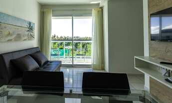 Imagem 2: Flat 3 quartos, 1 suite, 65m2, 2 andar, nascente, mobiliado com vista área de lazer, condo