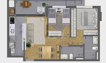 Imagem 2: Apartamento com 2 dormitórios à venda, 68 m² por R$ 683.751,00 - Champagnat - Curitiba/PR