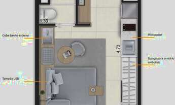 Imagem 4: Studio para venda possui 21 metros quadrados com 1 quarto em Moema - São Paulo - SP