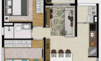 Imagem 3: Apartamento a venda de porteira fechada 2 dormitórios 1 vaga