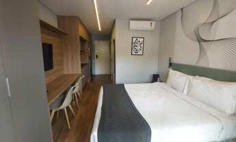 Imagem 7: Apartamento/Studio TOTALMENTE MOBILIADO para aluguel possui 30 metros quadrados com 1 quar