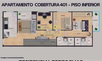 Imagem 5: Apartamentos 2 e 3 quartos com suíte em construção a venda no Centro de Pinhais