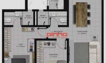 Imagem 2: Apartamento Novo com 2 dormitórios à venda, 73,85 m² por R$ 563.156,67 - Kobrasol - São Jo