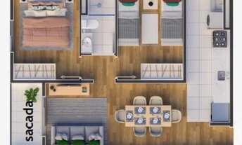 Imagem 7: 2 dorms com vaga e sacada / Se enquadra no Minha casa minha vida / VISITAS SOMENTE AGENDAD