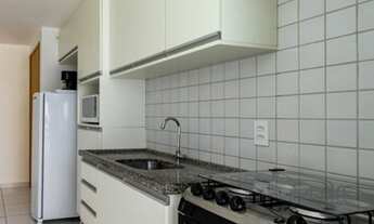 Imagem 5: Flat 3 quartos, 1 suite, 65m2, 2 andar, nascente, mobiliado com vista área de lazer, condo