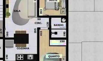 Imagem 2: Apartamento com Área Privativa à Venda no bairro Santa Branca, 2 Quartos (1 Suíte), 1 Vaga
