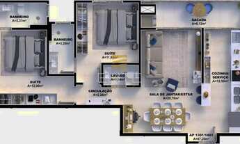 Imagem 4: Apartamento de 02 suítes, bairro Pedra Branca - Palhoça / SC