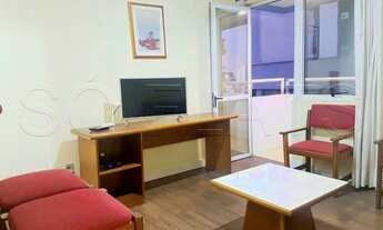 Imagem: Flat mobiliado com 42m² com quarto, sala