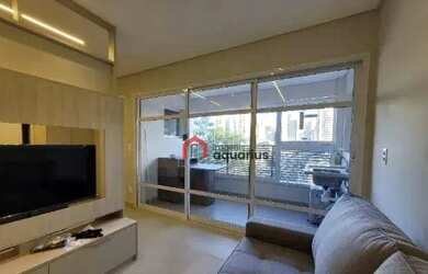 Imagem 4: Apartamento com 1 dormitório para alugar, 45 m² por R$ 4.105,00/mês - Jardim Aquarius - Sã