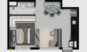 Imagem 4: Apartamento com 1 dormitório à venda por R$ 434.600,00 - Vila Mogilar - Mogi das Cruzes/SP