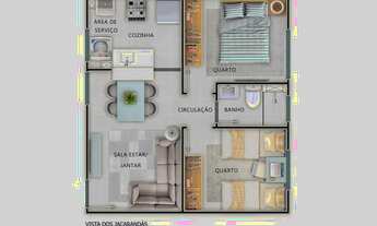 Imagem 2: Vista dos Jacarandas Apto. 2 qts com elevador na Região do Planalto !