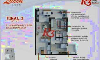 Imagem 2: Apartamento com 2 dormitórios à venda, 65 m² por R$ 1.290.000,00 - Vila Rica - Santos/SP