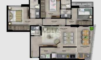 Imagem 4: Dom Parque Flamboyant 3 suites sendo 2 suites americanas 94m2