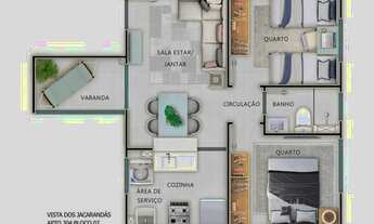 Imagem 7: Vista dos Jacarandas Apto. 2 qts com elevador na Região do Planalto !