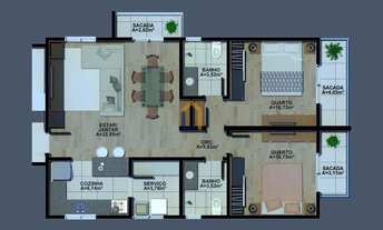 Imagem 3: Apartamento com 76m² no bairro Santa Cândida
