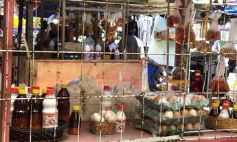 Imagem 3: Ponto com barraca de frutas e verduras. Rótula da feirinha