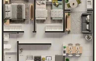 Imagem 3: 030/ APARTAMENTO COM VARANDA COM 52M² - LAZER COMPLETO