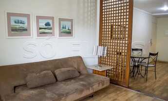 Imagem: Flat mobiliado com serviços, suíte com