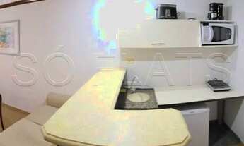 Imagem 3: Flat mobiliado reforado, com 1x dormitório em andar alto no Jardim Paulista. Sem burocraci