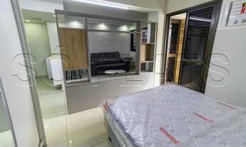 Imagem 4: Flat totalmente equipado e reformado para locação ao lado da Av Ibirapuera. Com entrada im