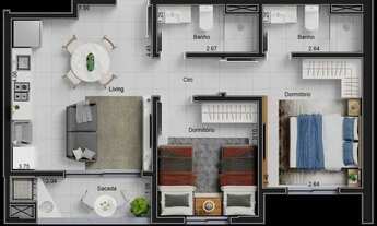 Imagem 2: Excelente Apartamento com 2 dormitórios sendo uma suíte no bairro São Vicente em Itajaí SC