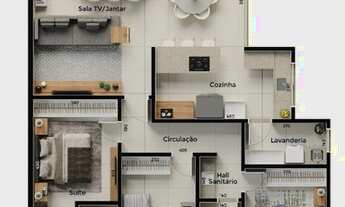 Imagem 2: Apartamento à venda, 3 quartos, 1 suíte, 2 vagas, Santa Mônica - Uberlândia/MG