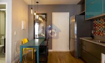 Imagem 5: Apartamento studio mobiliado de 1 dormitório, varanda, 1 vaga, prédio com lazer - Bela Vis