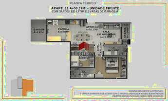 Imagem 7: Apartamento com 56,6m² 2 quartos, à venda, no bairro Afonso Pena em São José dos Pinhais