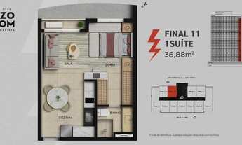 Imagem 2: OPORTUNIDADE - Ágio Compacto OPUS ZOOM Marista Suíte 2611