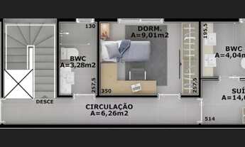 Imagem 4: Casa para Venda em Florianópolis, Cachoeira do Bom Jesus, 3 dormitórios, 1 suíte, 3 banhei